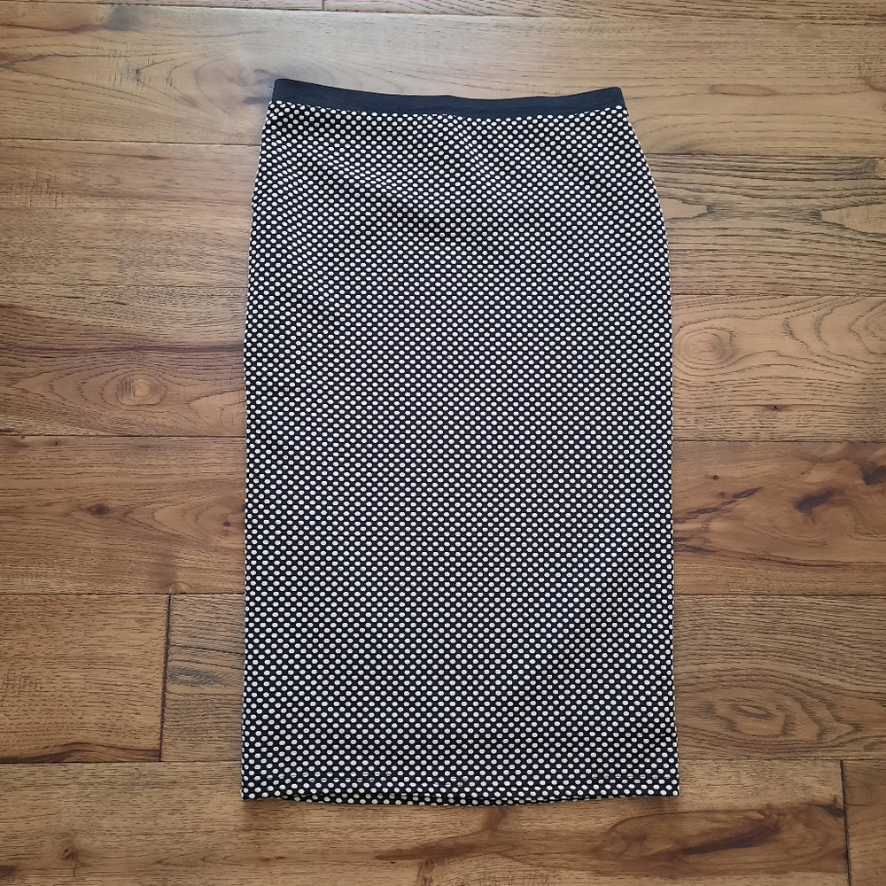 Polka-dot Pull On Mid Length Pencil Skirt